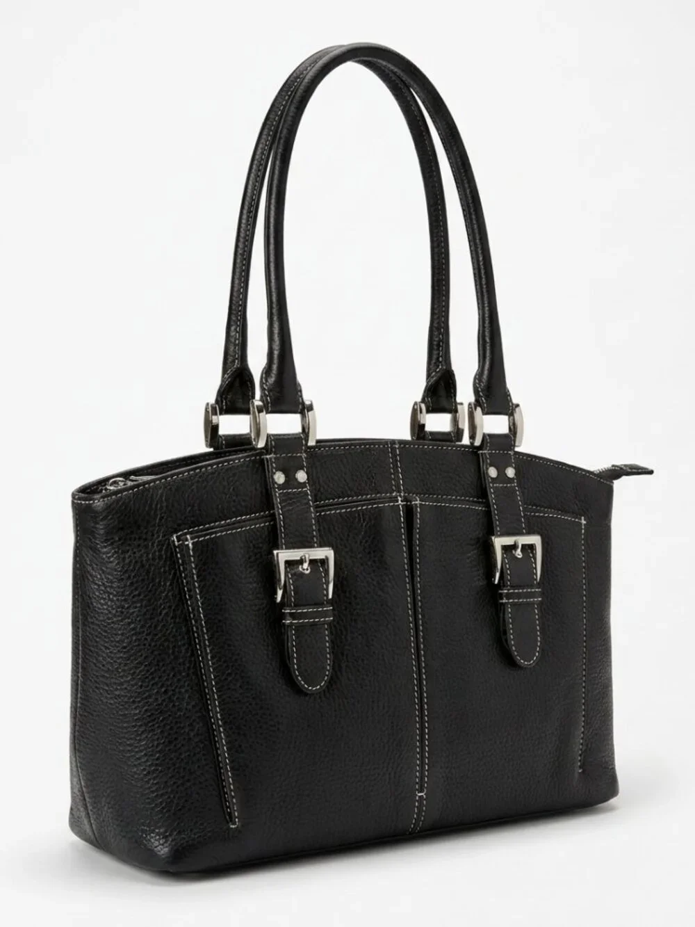 Tignanello Genuine Leather Pebbled Shoulder Handbag